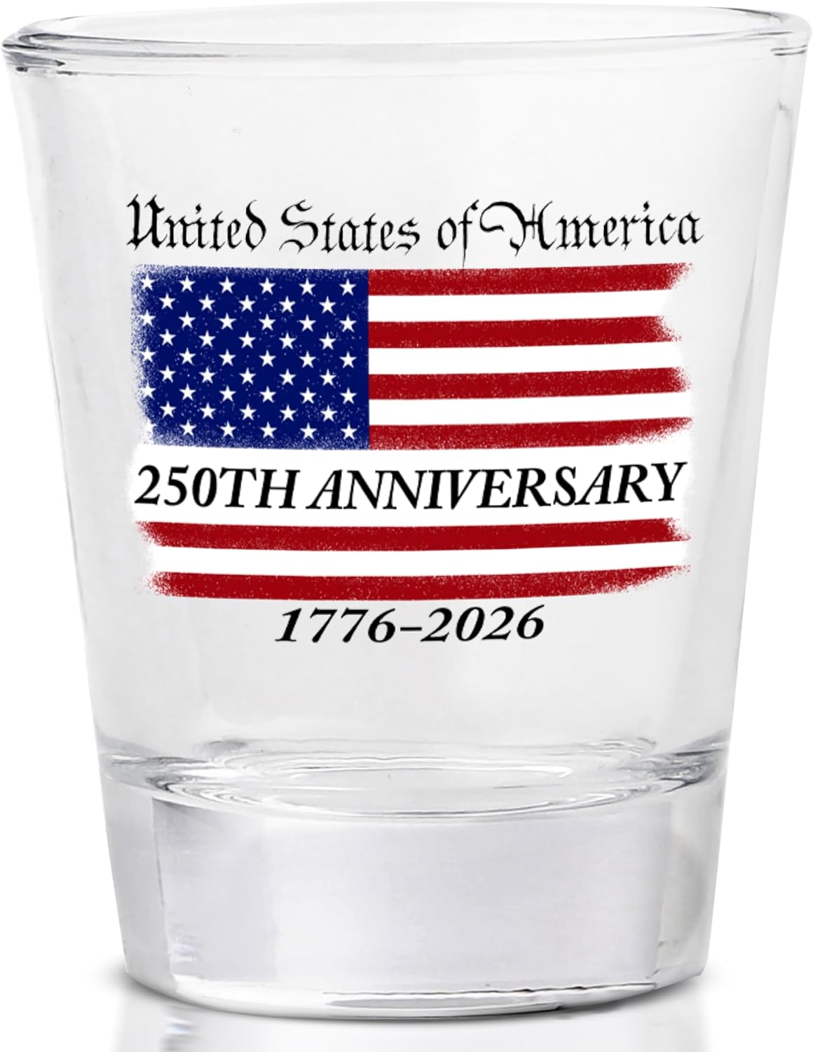 Rogue River Tactical 250th Anniversary Patriotic USA Flag America Shot Glass Gift For Military Veteran or American 1776-2026 Semiquincentennial Freedom