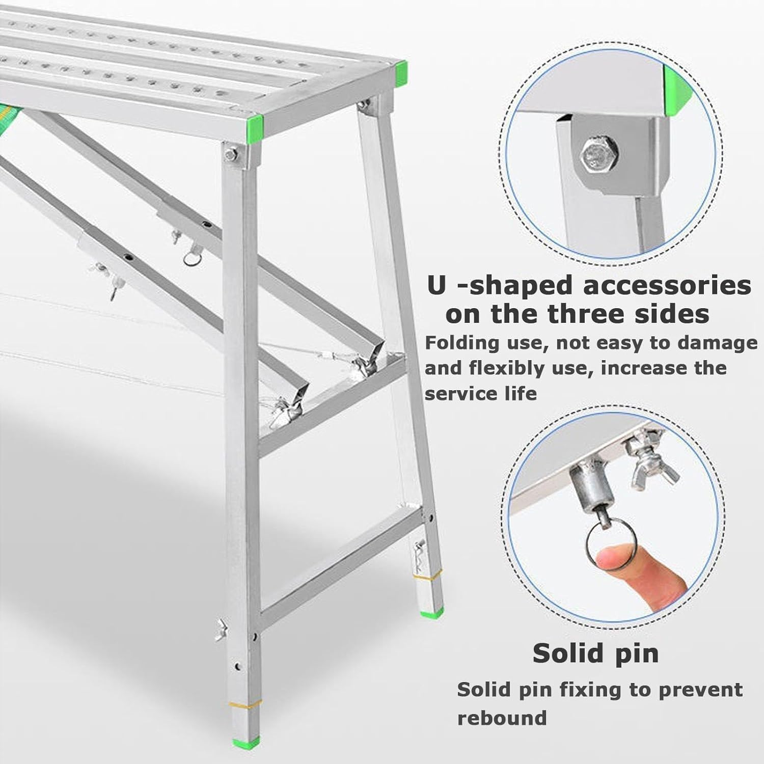 Adjustable Height Telescopic Lightweight Work Platform - Folding Scaffolding Equipment with Load Capacity, Stable & Safe Portable Scaffold Or Ladder Elevating Scaffoldi