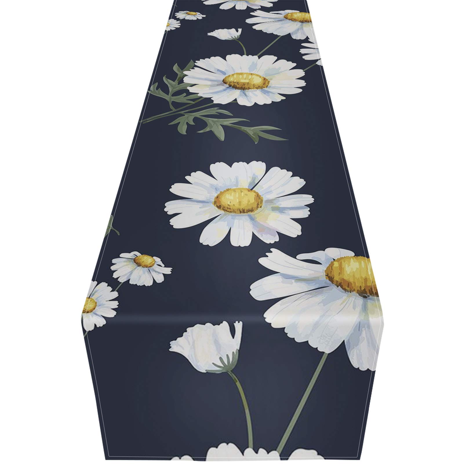 Runner Tavola Moderno in Lino Cotone, Centrino Rettangolare Macramè Boho Vintage Matrimoni Decorazione Table Runner per Doccia Nuziale di Nozze Tavola da Pranzo 30 × 140 cm Bianco Verde
