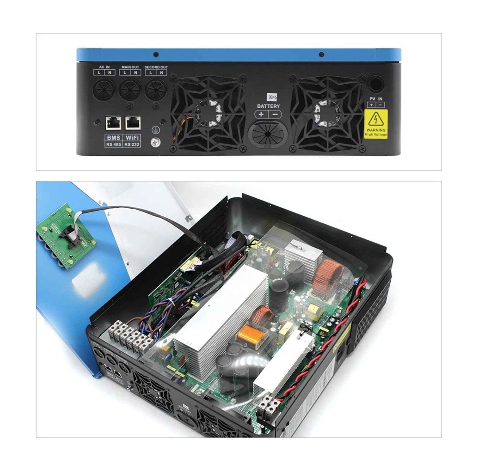 Power Inverter Convertitore Inverter Solare Ibrido Per Casa Con Caricabatterie 6,2 KW, 4,2 KW, 3,2 KW, 2,2 KW Onda Sinusoidale Pura MPPT 12V 24V 48V 220V(SMH-III-6.2KW-WIFI)