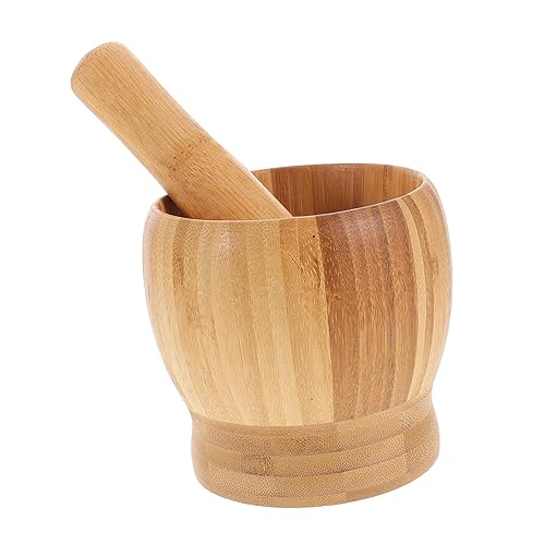 Olla trituradora de ajo y ajo con maja picadora de ajo y tazón de trituradora hecha a mano estilo de herramienta de cocina