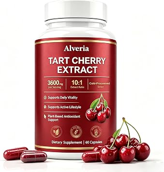 Tart Cherry Extract 3600mg, Cold Extracted, 60 Caps