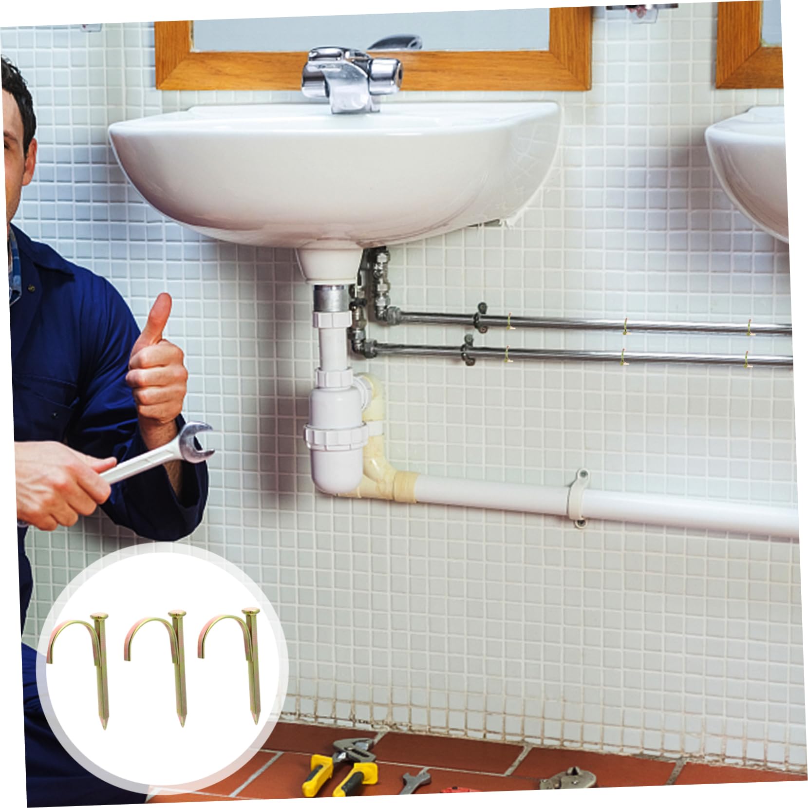 Homoyoyo Soporte De Clavo Para Tubos De Agua 200 Clavos De Acero Fijación Fácil Para Pex y Cpvc