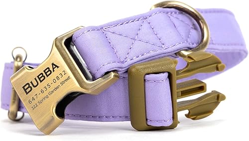 Vista 36 de Collar de perro personalizado con nombre y número de teléfono grabado, collar ajustable personalizado para cachorros, collar de algodón orgánico