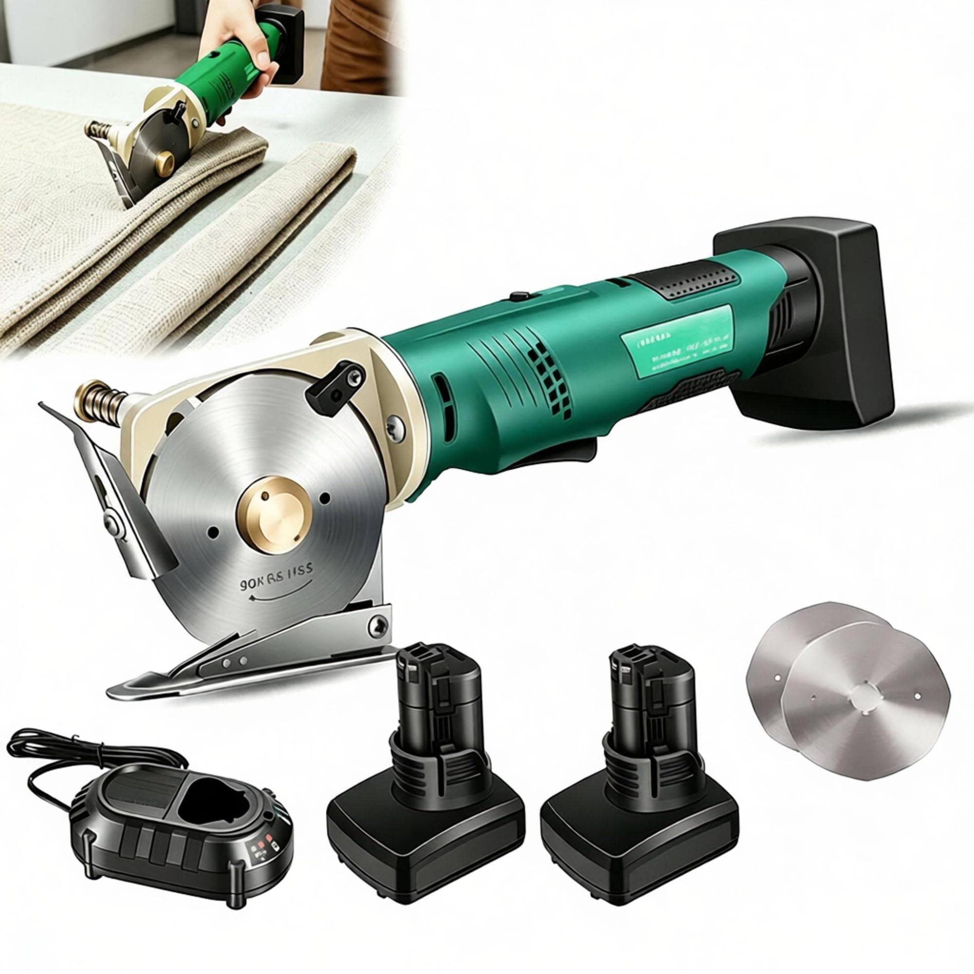 Cortador rotatorio eléctrico inalámbrico, tijeras de tela recargables portátiles