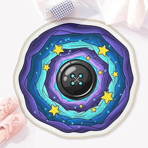 Allenjoy 31.4" x 30.2" Button Dreamy Starry Sky Rug Bath