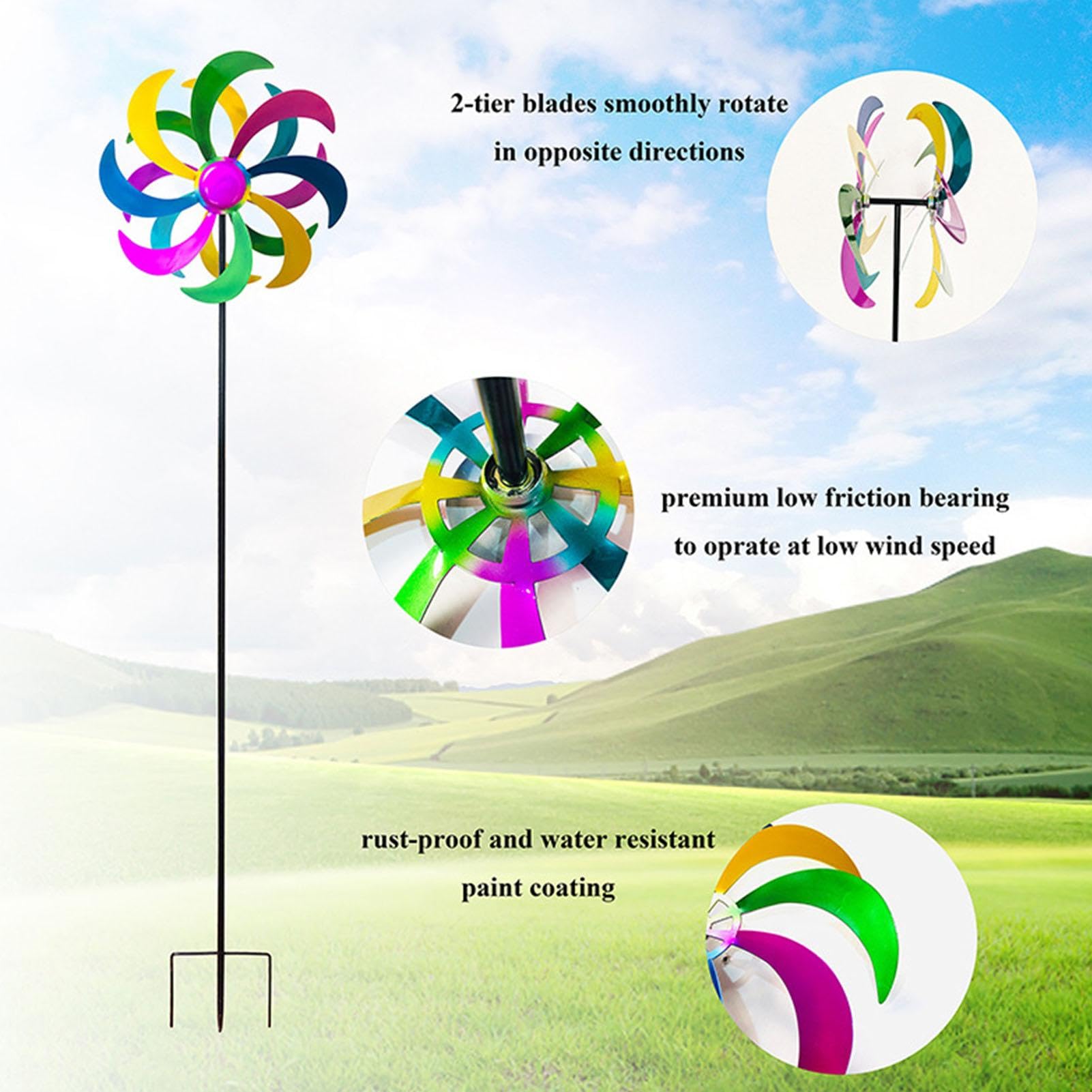 Kapaunn Girandole a con mongolfiera, girandola colorata per casa, giardino, portico, albero, decorazione, decorazione colorata per esterni, portico, cortile, arcobaleno, palloncino, girandole