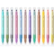 WRITECH Gel Pens Fine Point0.5mm Silent Retractable Extra Fine Needle Point Smooth Writing Pen Dual Tip Highlighter Markers Aesthetic Fine & Chisel Tip