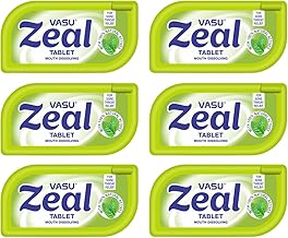 Vasu Zeal Mouth Dissolving Tablets 50N (Pack of 6) | Sore Throat Aid | Quick Relief from Cough & Throat Irritation | Helps Combat Bad Breath | All Natural Actives | No Added Sugar