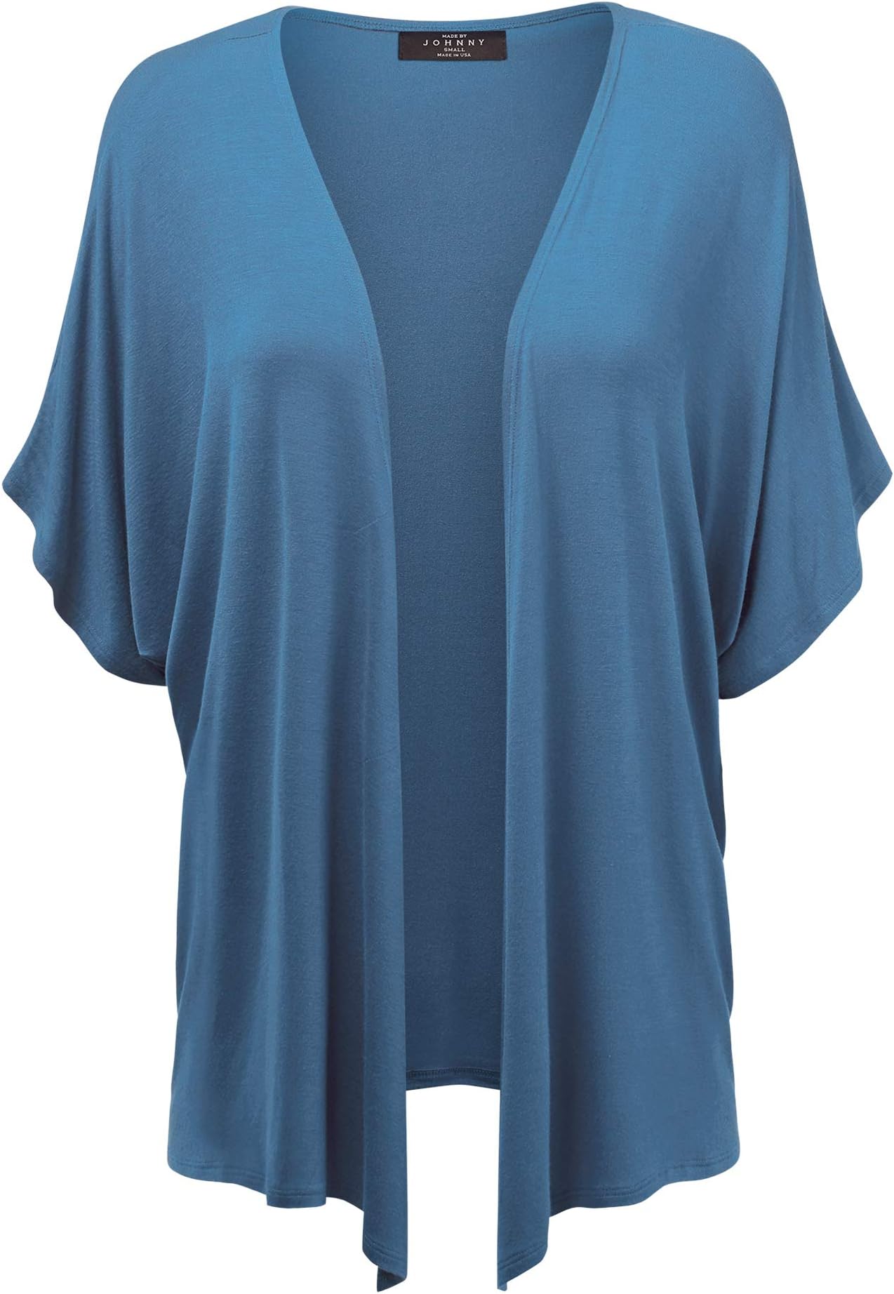 Made By Johnny Women's Kimono Style Short Sleeve Dolman Cardigan - Lightweight Open Front Summer Cover-Up