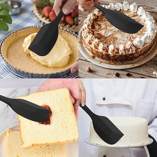 Miniatura 2 de Juego de 6 espátulas de silicona, espátula de cuchara de goma, resistente al calor, diseño de una pieza, espátula sin costuras, raspadores