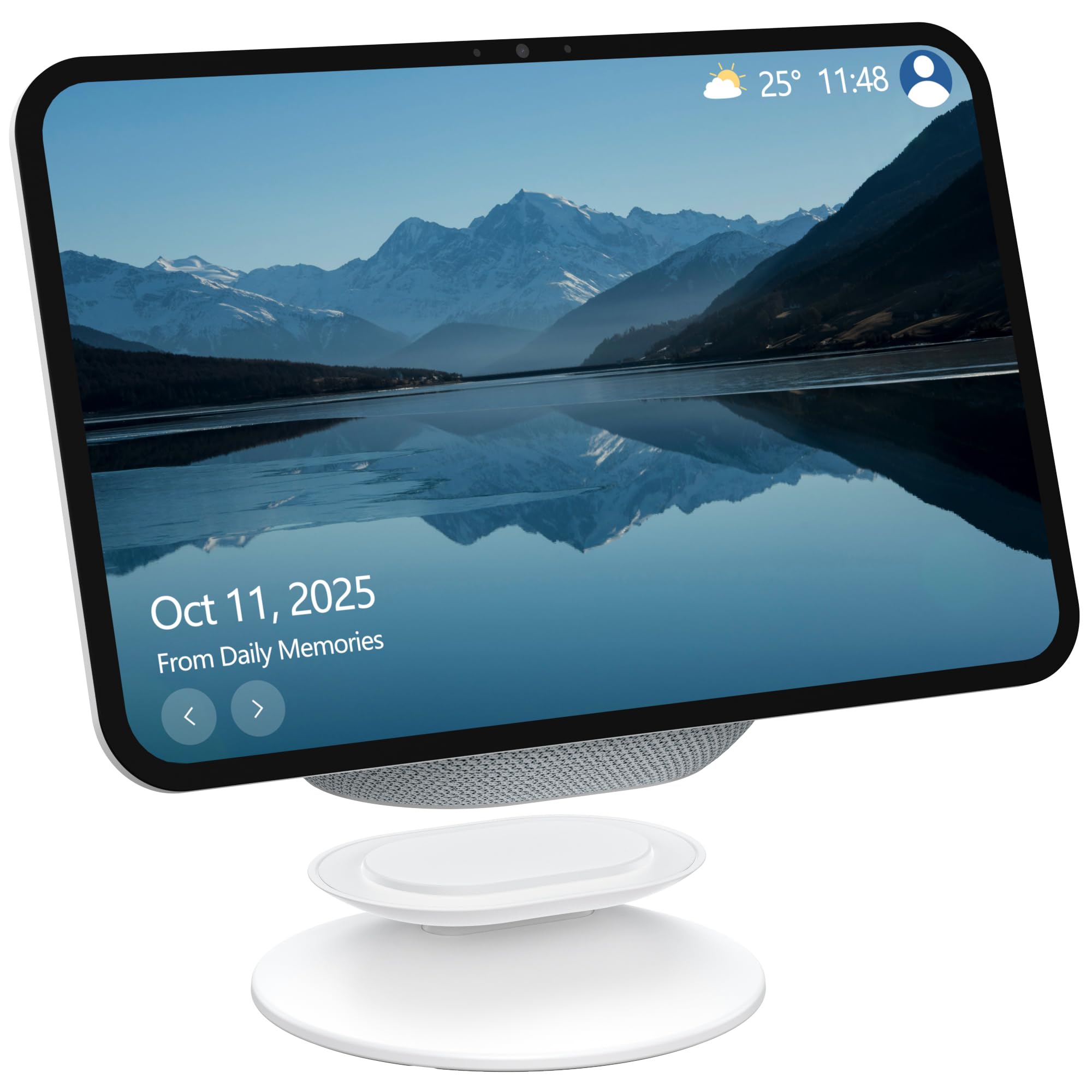 Genérico HomeMount Soporte de Escritorio Ajustable para Show 11 y Show 8 (Versión 2025) – Soporte de Pantalla Inclinable con Base Magnética, Compatible con iPhone 12 (Blanco)