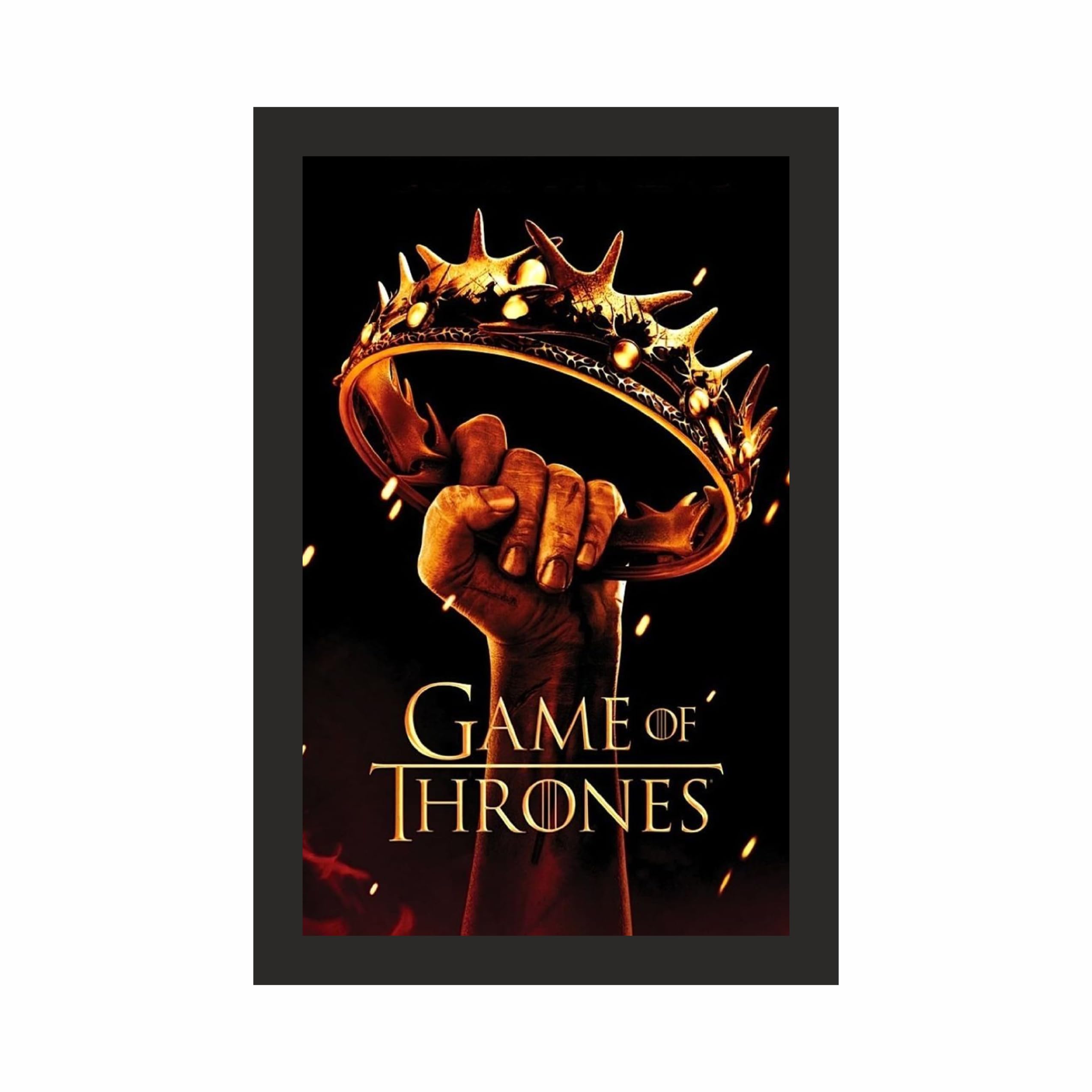 Golden Crown Game of Thrones Wall Art Photo Frame A4 Black – view 3