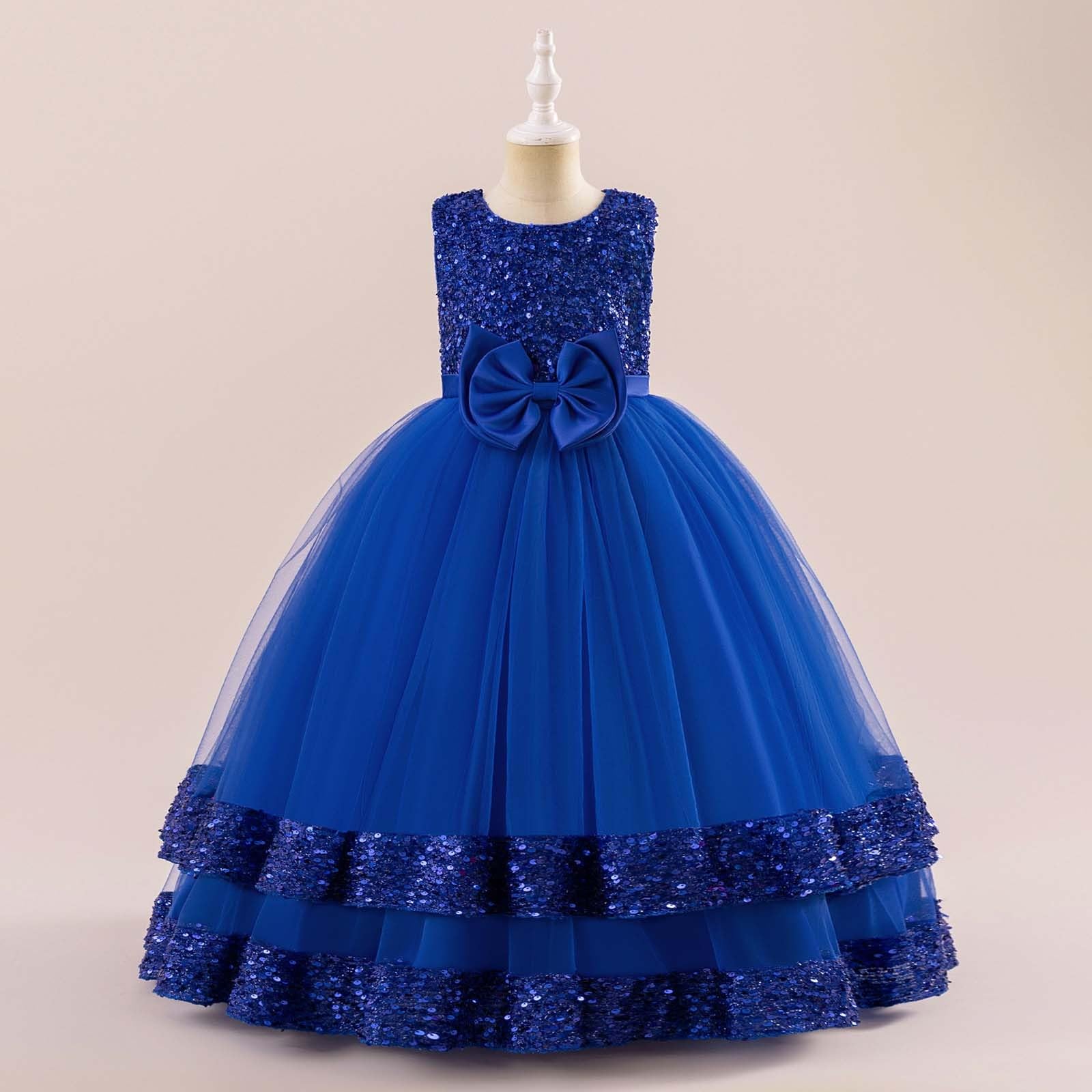 Vestidos para niñas, faldas, vestidos infantiles, vestidos de niña, vestido de noche con lazo de lentejuelas, estilo princesa, manga larga, vestido de fiesta para cumpleaños, desfiles de actuación