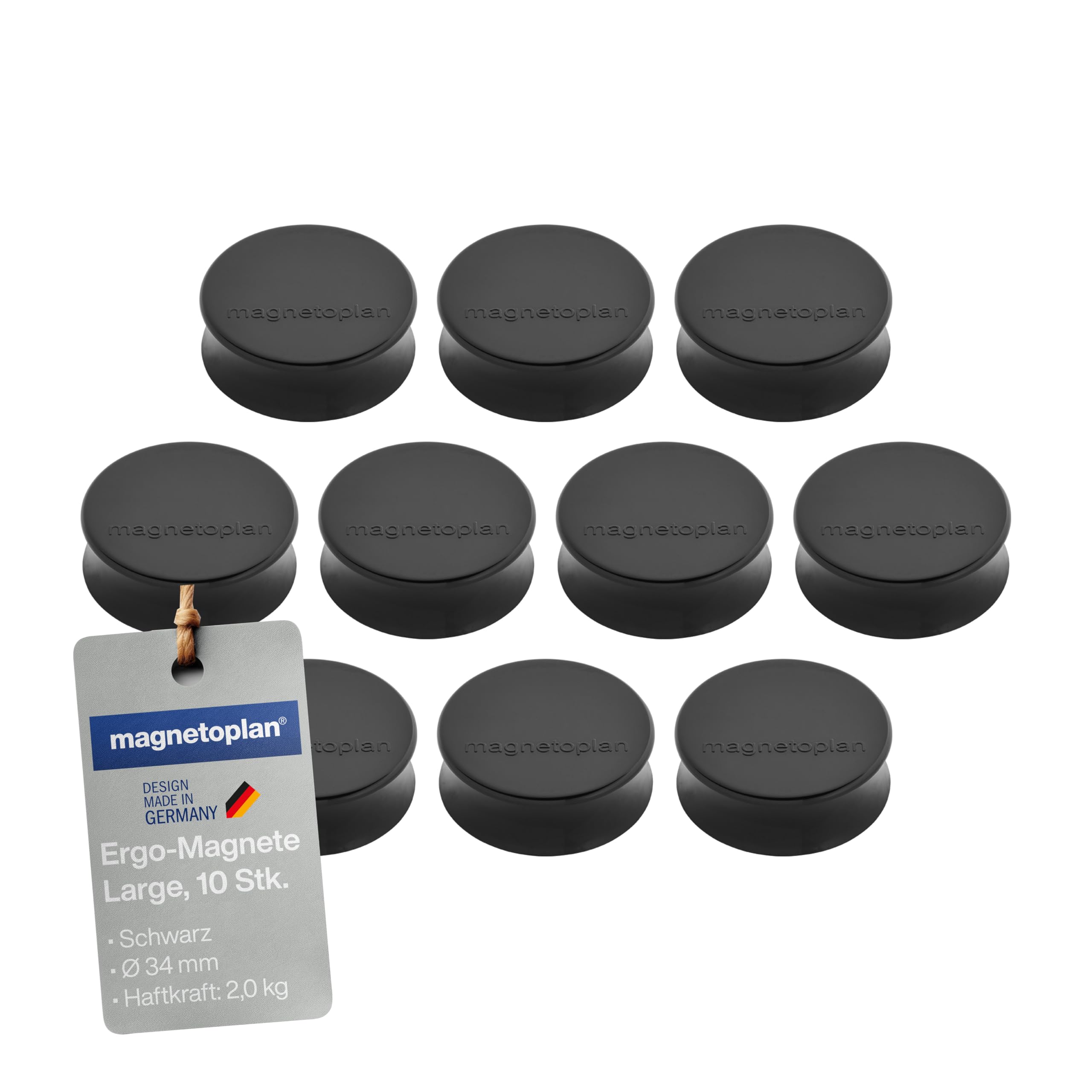 magnetoplan 1665012 magnet Round Black 34mm x 12.5mm 10 pcs
