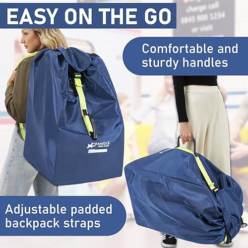 Miniatura 7 de Bolsa de viaje para asiento de automóvil para avión, se adapta a asientos de automóvil infantiles, asientos convertibles, asientos elevadores, bases