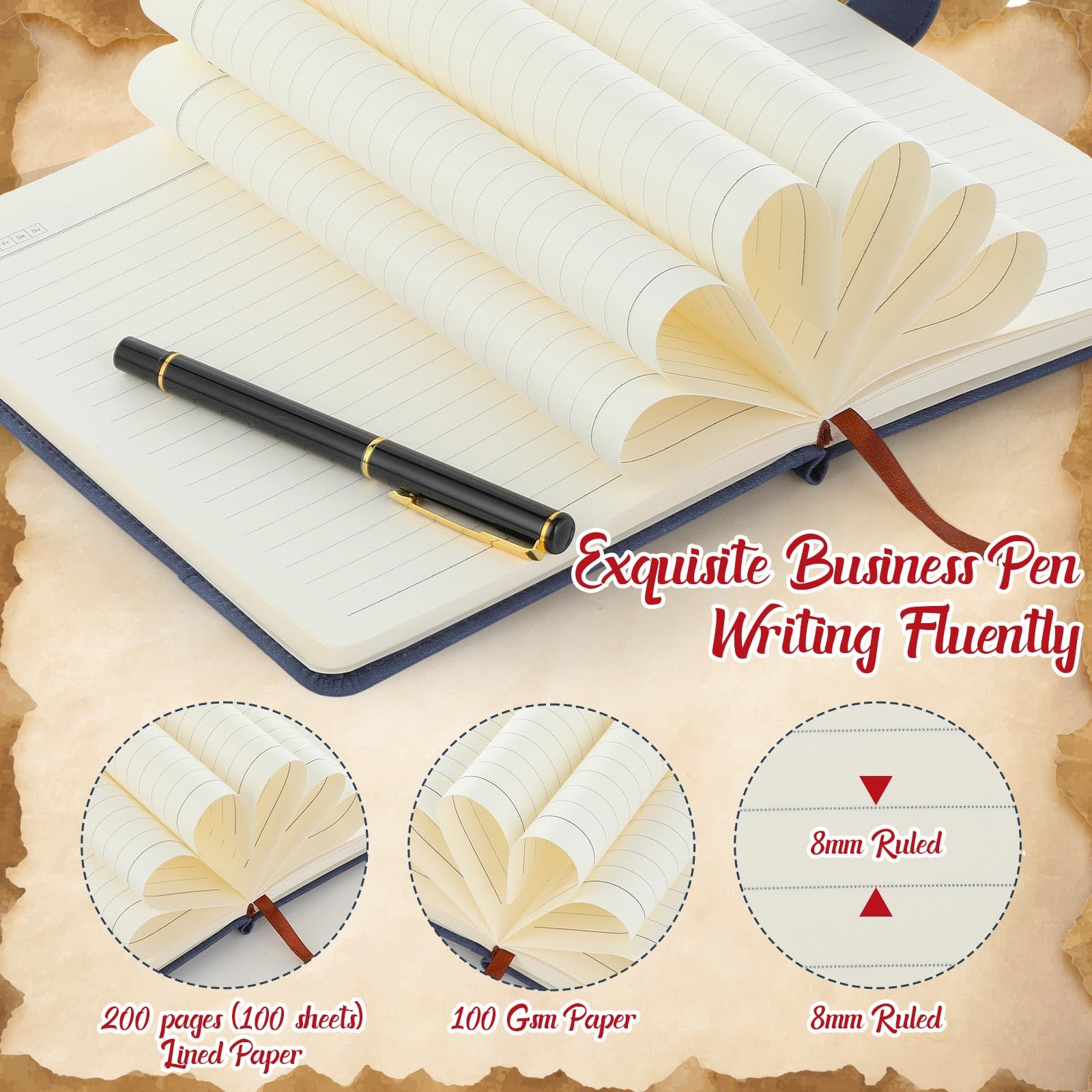 Set di 6 quaderni per insegnanti con penna, copertina rigida, formato A5, in pelle, regalo per insegnanti, per studenti, regalo di laurea, regalo di ringraziamento per insegnanti