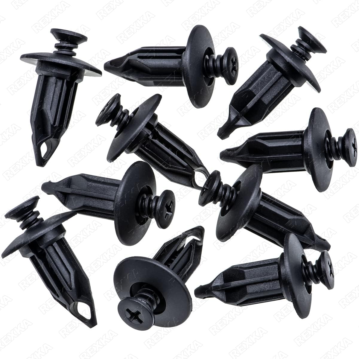 Rexka 10pcs Bumper Cover Retainer Clips 12mm Push Pin Compatible with Chrysler 6502625 07-18 Jeep Wrangler & Wrangler Unlimited JK Dodge Dakota Durango Ram 1500 2500 3500 4500 5500 GM 10140480