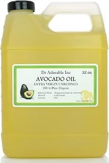 Dr Adorable 32 oz Unrefined Avocado Oil - 100% Pure Organic Cold Pressed Extra Virgin for Skin & Hair