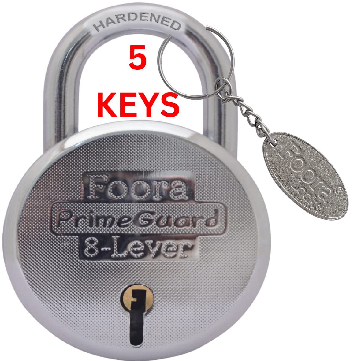 Foora PrimeGuard Lock and Keys Door Lock for Home Round 65mm Padlock with 5 Keys Double Locking 8 Lever gate, Shop Shutter (PrimeGuard Hardened Shackle) (B09H32D68K) Amazon Price History, Amazon Price Tracker