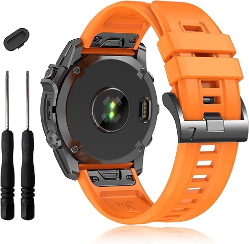 EZMVZKU Correas de ajuste fácil de 1.024 in para Garmin Fenix 7X Pro Sapphire Solar Band Reemplazo para Fenix 6X Pro 5X Plus Enduro 2 Tactix Delta