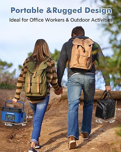 Miniatura 7 de Fiambrera eléctrica inalámbrica para adultos, hombres y mujeres, calentador de alimentos autocalentable recargable con contenedor SS de 1.2 L,