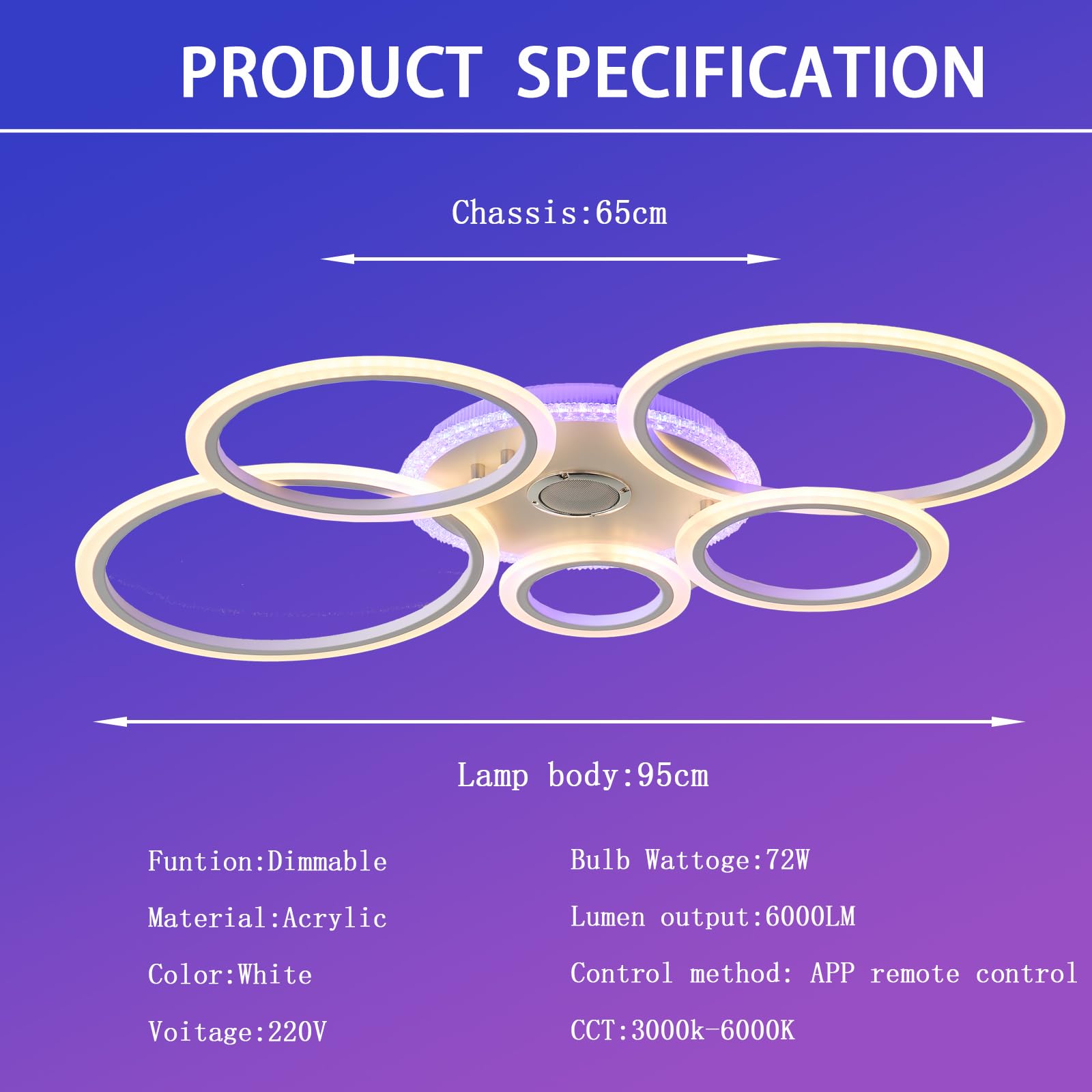 Nowoczesna Lampa Sufitowa RGB Z Bluetooth śCiemniana Za Pomocą Pilota I Aplikacji Z PamięCią Bez Migotania Inteligentna Lampa Odpowiednia Do Sypialni Kuchni I BaróW,Biały