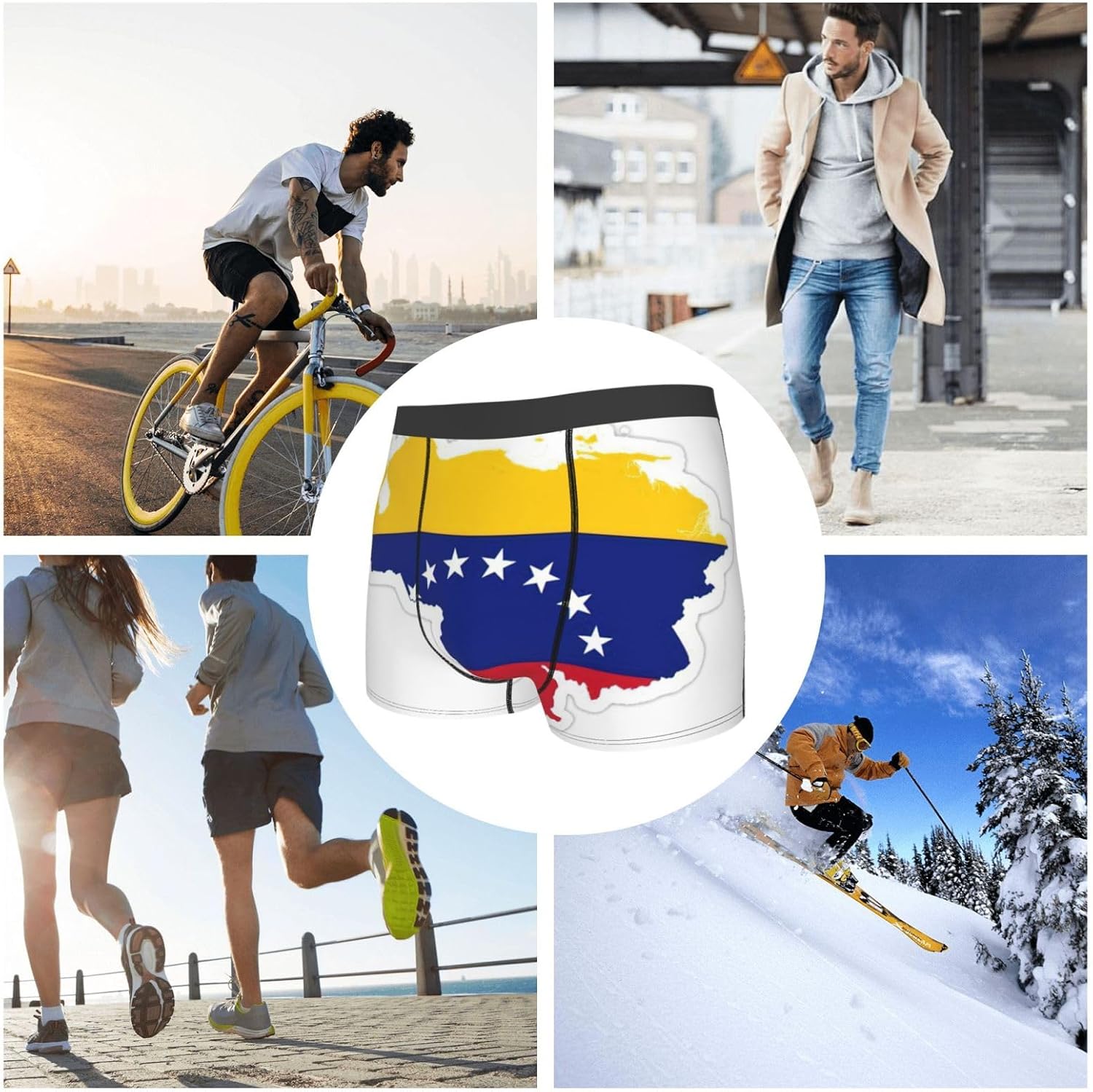 Venezuela Flag Map Print Boxers For Men-full Print Mens Underwear Boxer Briefs,Comfortable Boxers For Men