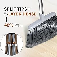 Vista 2 de Escoba, Escobas para Exteriores para Barrer Interiores, Escoba Ajustable de 55" para Eliminación de Pelo de Mascotas de Servicio Pesado para Pisos 1