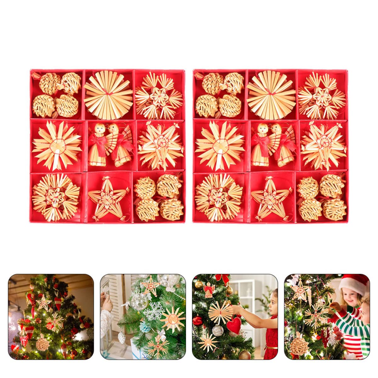 PRETYZOOM 2 Sätze -anhänger Weihnachtsdekorationen Weihnachtskugeln Als Ornamente Handgefertigte Weihnachtsdekoration Weihnachtsanhänger Aus Partyzubehör 2 Boxen * 2