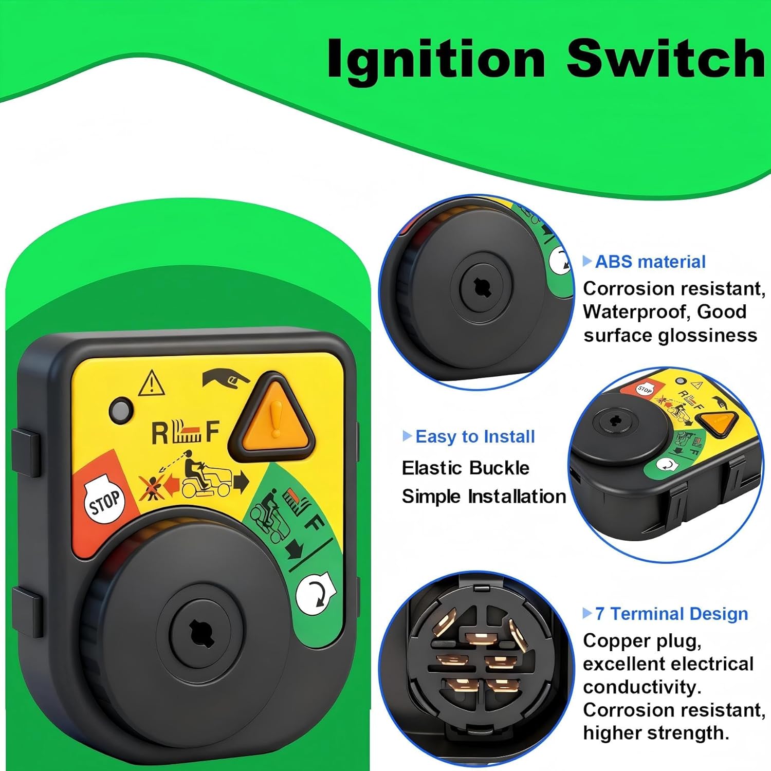 925-06119c Ignition Module Switch with Key Replaces 725-04227 725-06119 Premium Quality for Cub Cadet XT1-LT42 XT1-LT46 XT2-LX42 Troy Bilt TB30R TB42, MTD Craftsman T1000 T110 T1200 Riding Mowers