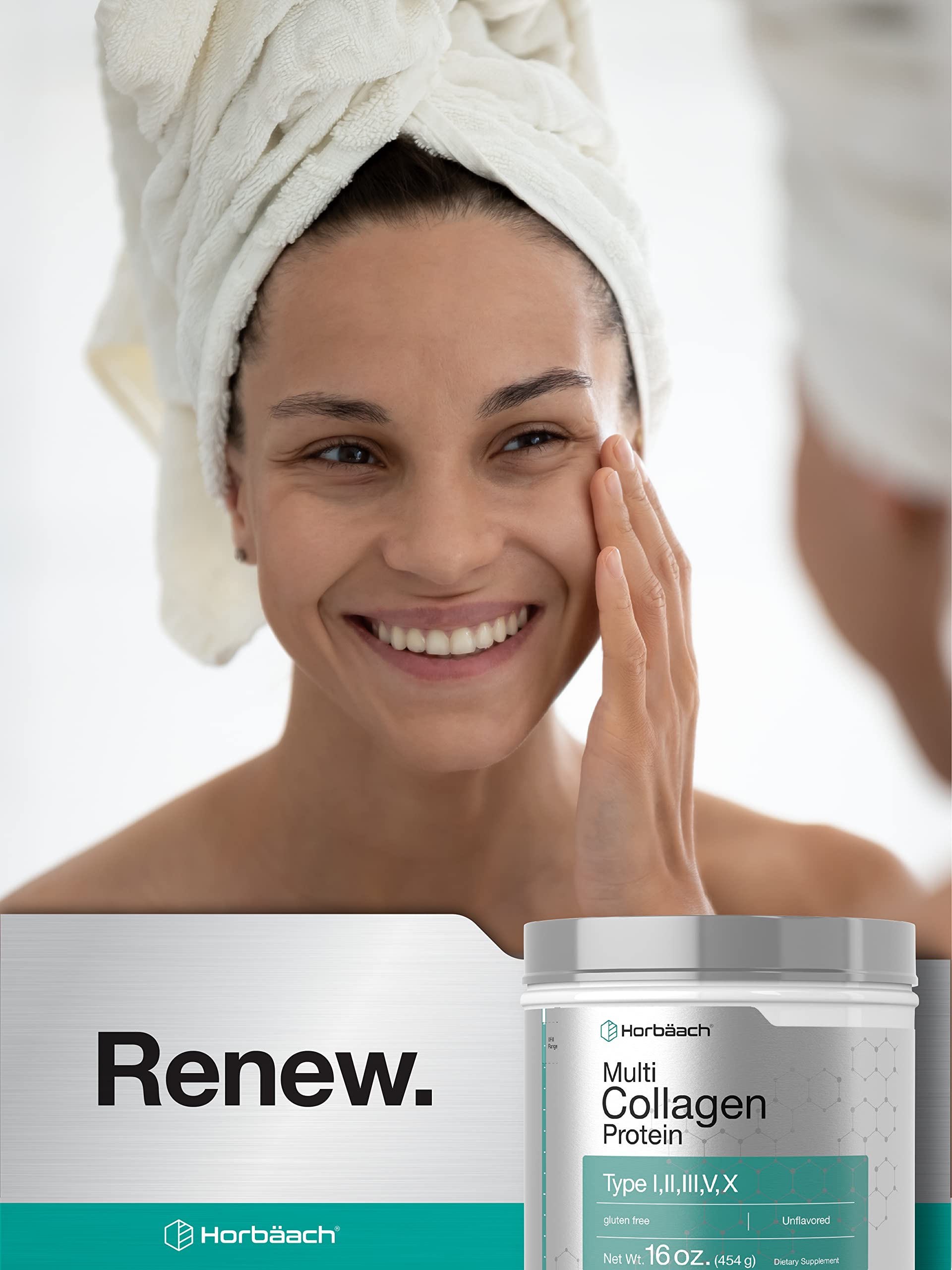 Multi Collagen Powder 16.2 oz Type I, II, III, V, X Hydrolyzed Collagen Peptide Protein