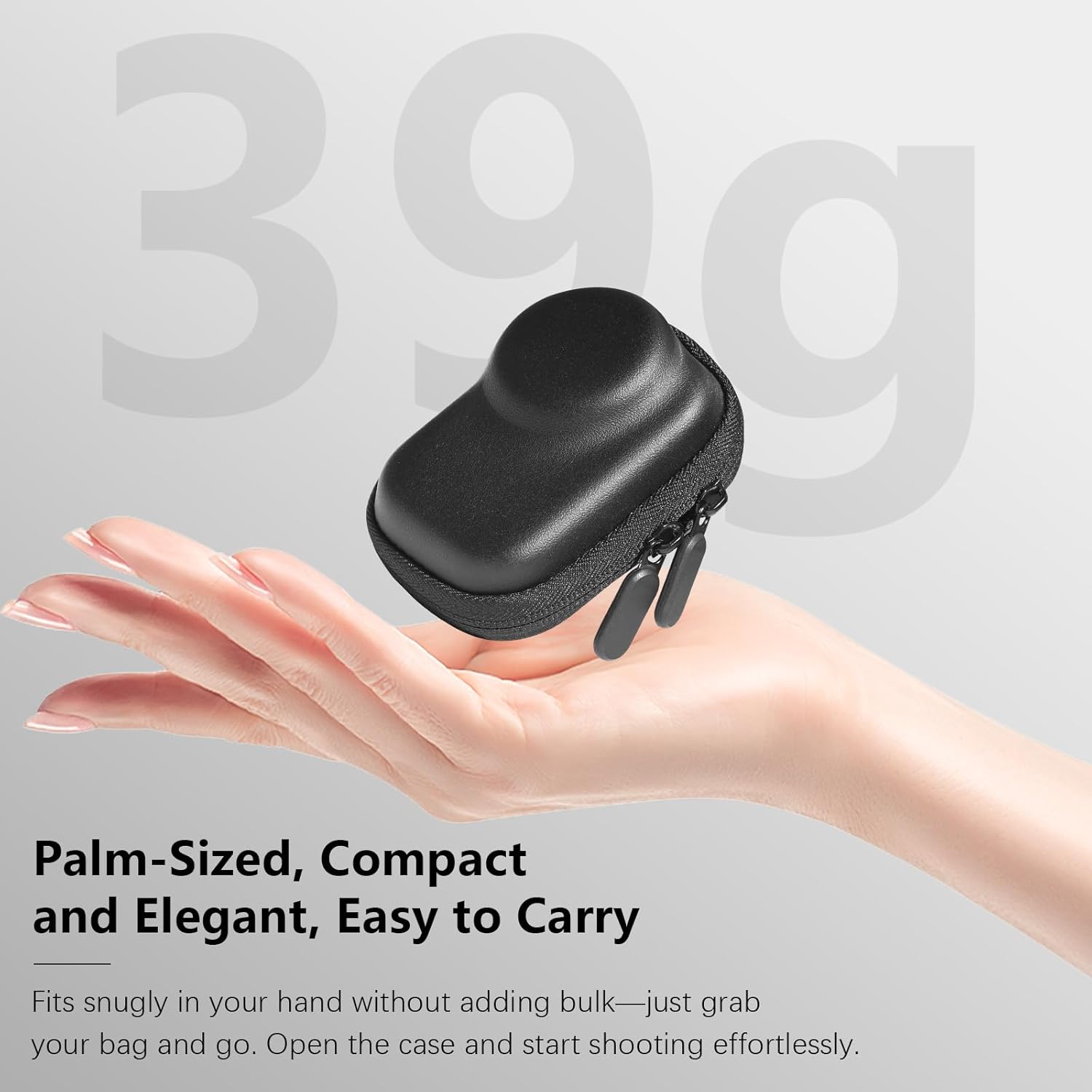 AMAZEAR Carry Case for DJI OSMO Action 6 Accessories, Action6 Portable and Compact Travel Bag Hard Leather Case with Soft Inner for Protection, Organization, and Storage, Black - Image 4