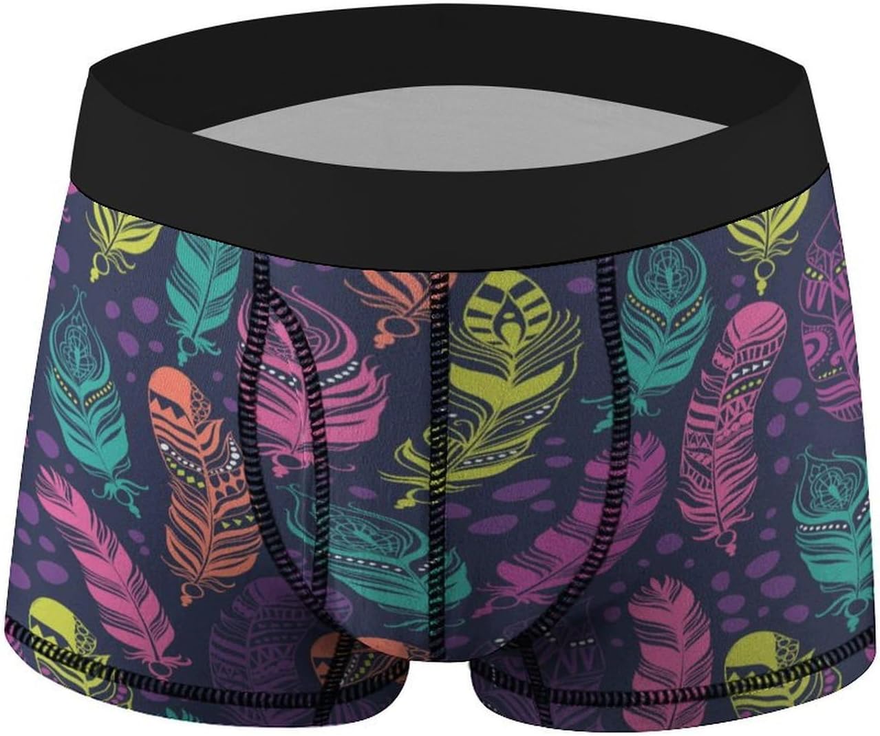 Ethnic Feathers Pattern Men's Boxer Briefs Novelty Underwear Trunks Short Underpants