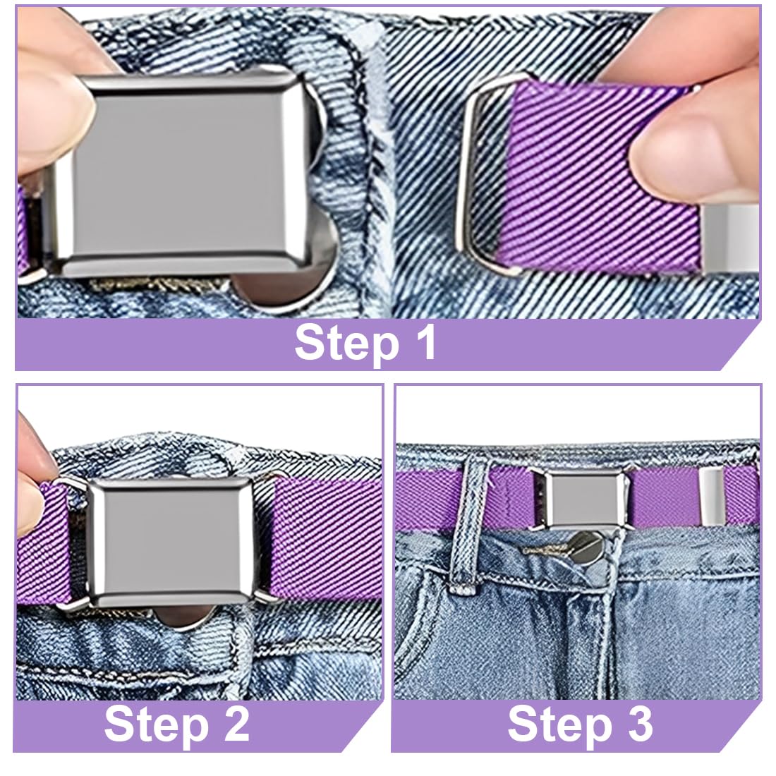 2 Piezas Cinturón Elástico Infantil Ajustable con Hebilla Magnética Fácil para Niños y Niñas Jeans Shorts Pantalones Vestidos