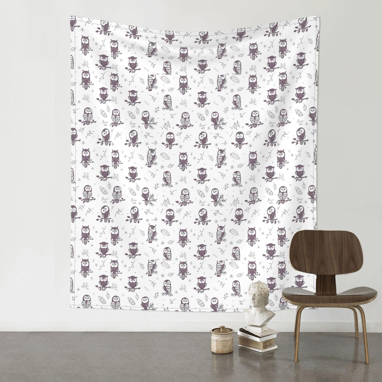 YYHWHJDE Owl Tree Branches Prints Wall Tapestry 60x51in - High-Grade Polyester Throw for Dorm Room Decor, Beach Blankets & Home Accent