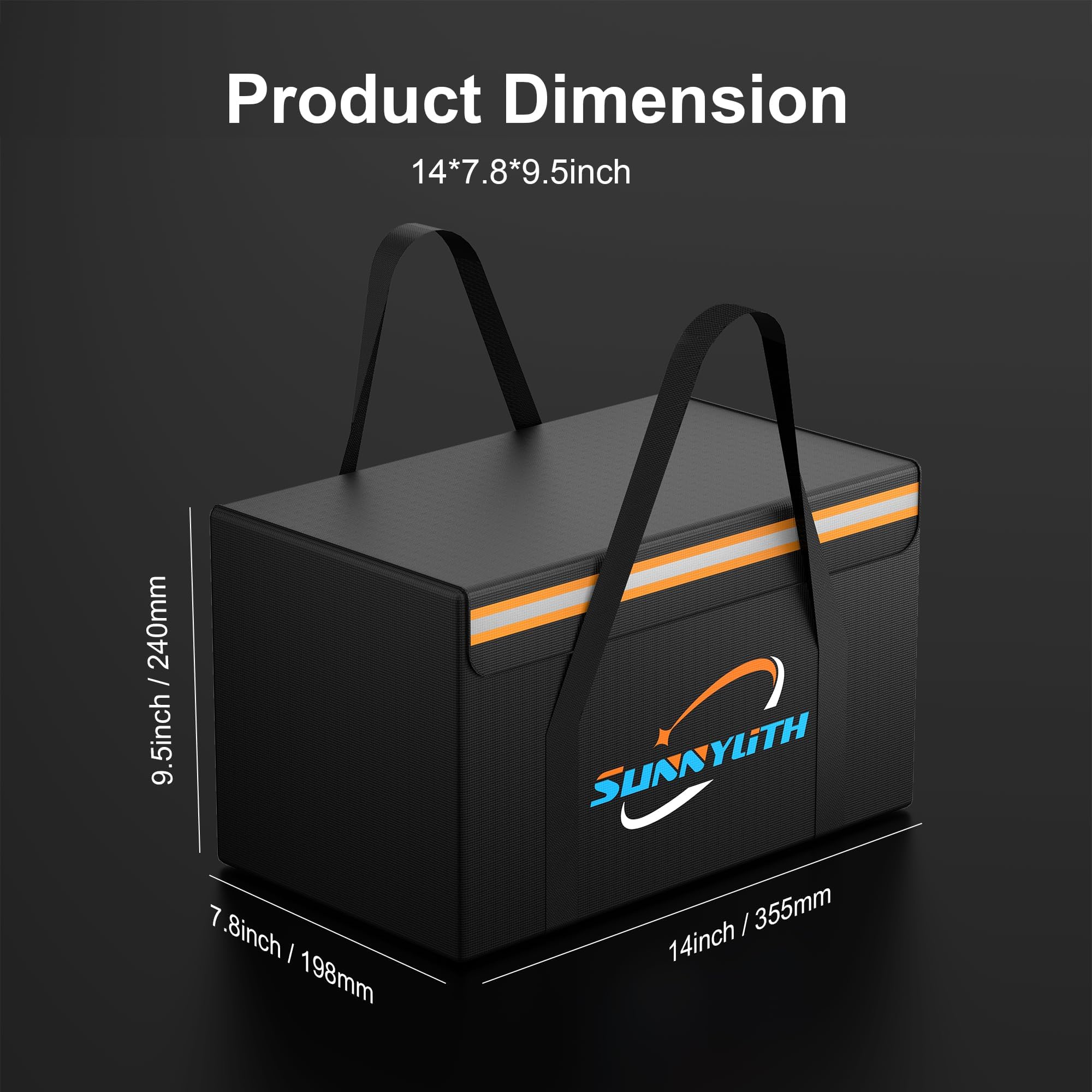 12V 100Ah LiFePO4 Batteria al litio Fireproof Safe Bag, grande capacità a prova di esplosione Lipo Battery Bag per la ricarica e la conservazione, 14 × 9.5 × 7.8 "scatola impermeabile