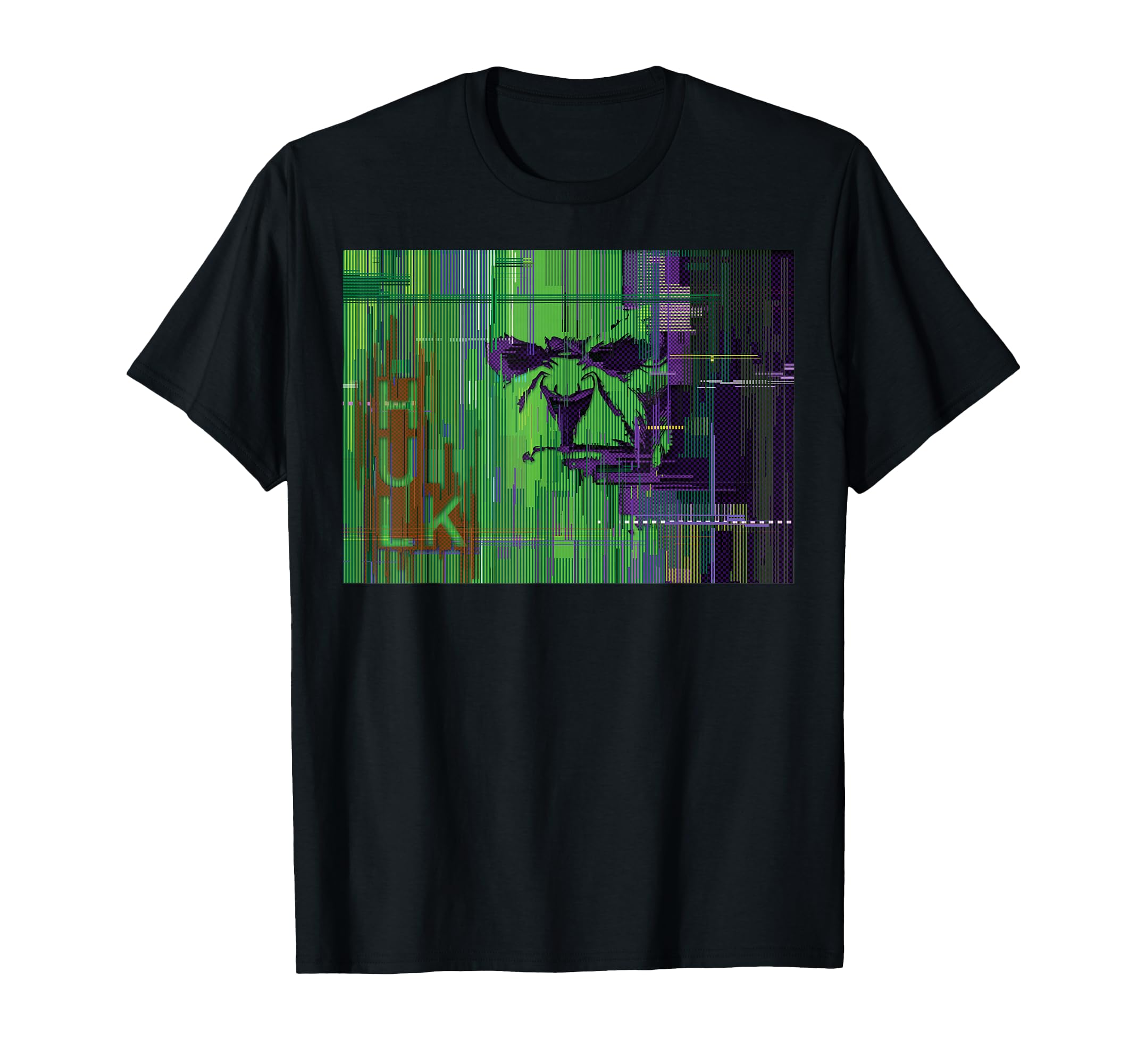 T-shirt Marvel The Hulk Glitched Poster avec imprimé effet rétro numérique
