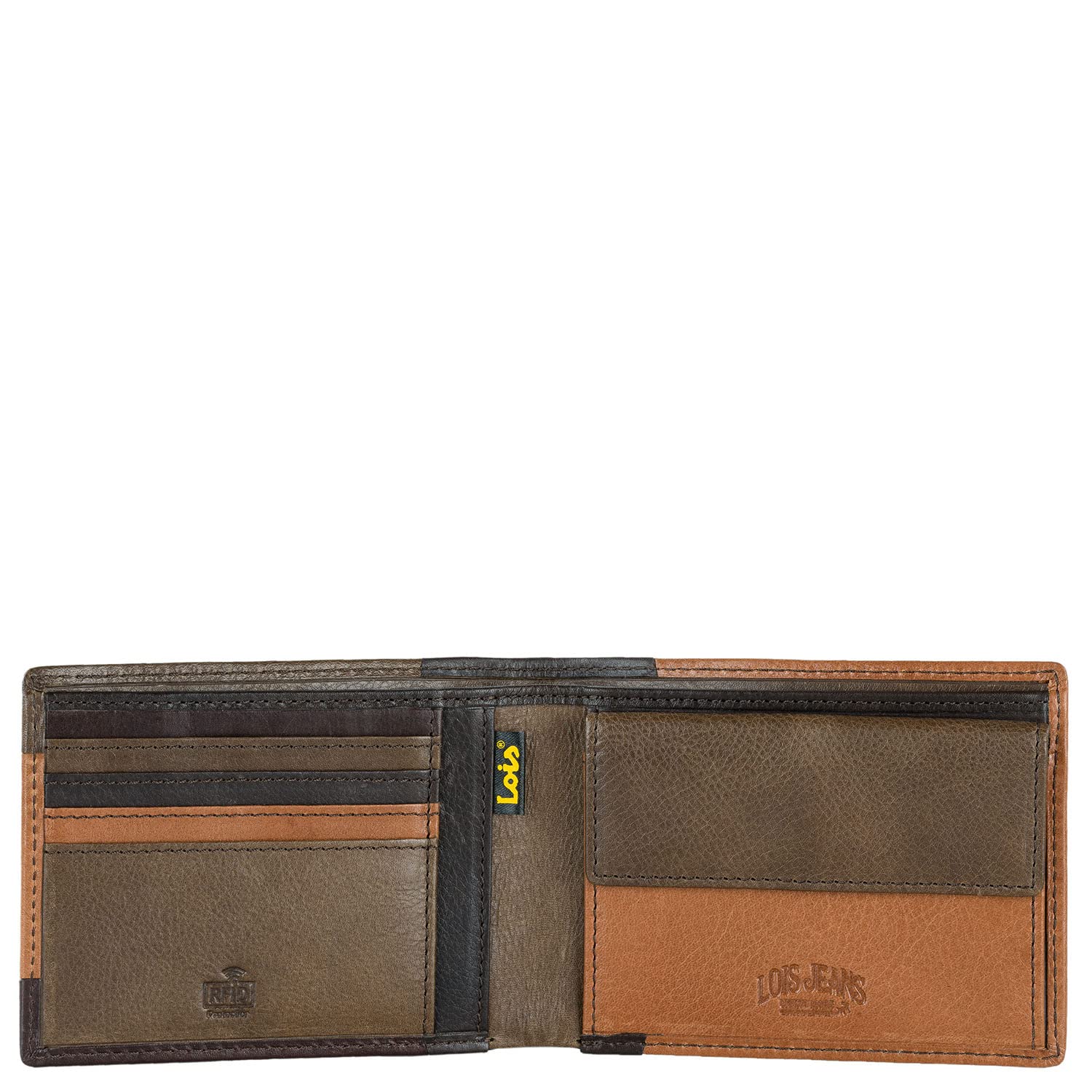 Lois - Cartera de Piel para Hombre - Cartera Hombre Piel con Monedero Interior y Tarjetero, diseño Slim, Cuero auténtico, Regalo Elegante. Proteccion RFID