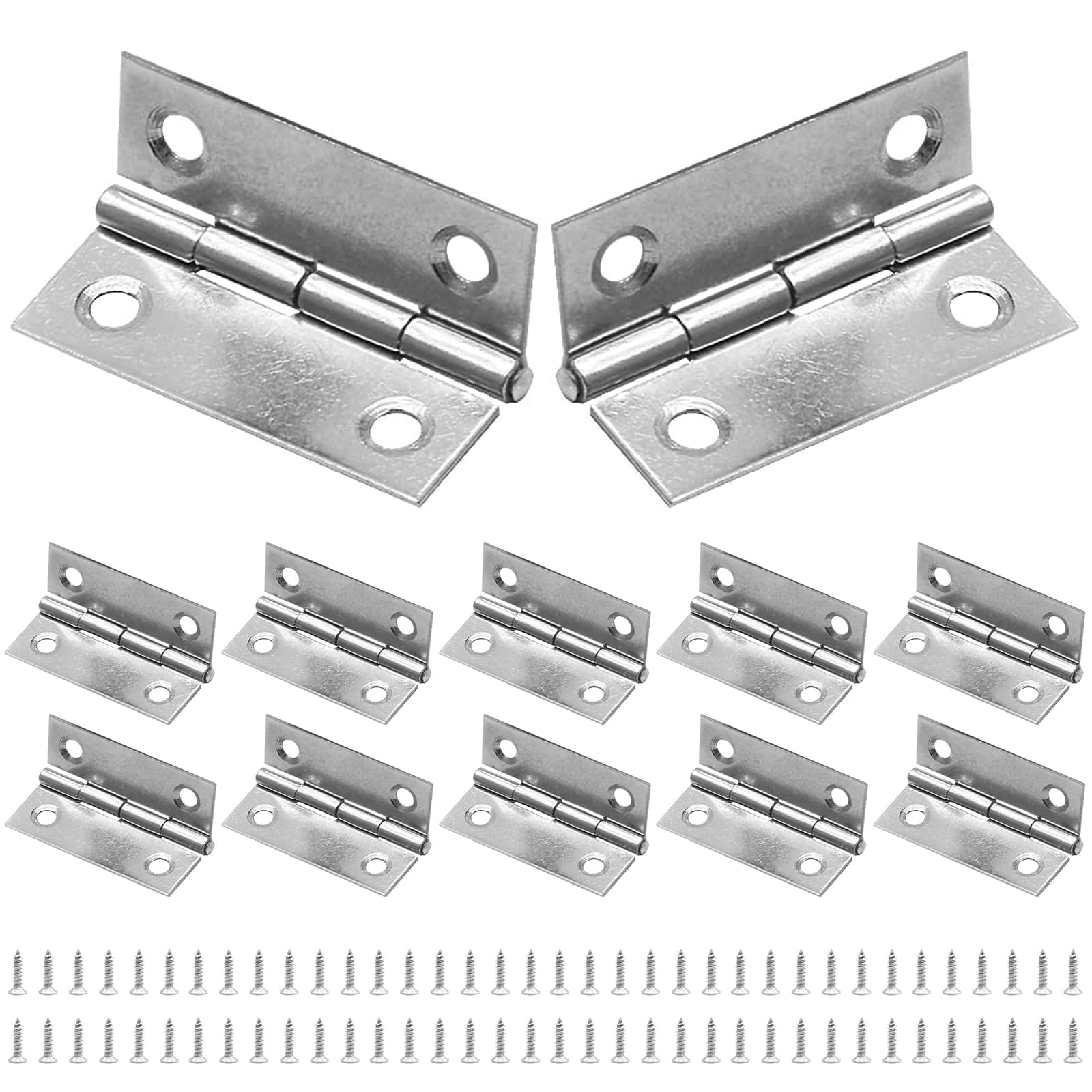 Mini Butt Hinges - 12 Pack Stainless Steel -9