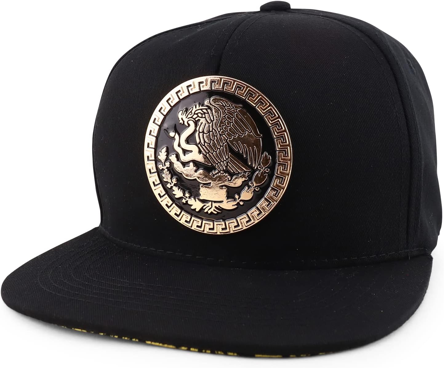 Trendy Apparel Shop Metal Mexico Eagle Decorated Flatbill Snapback Baseball Cap