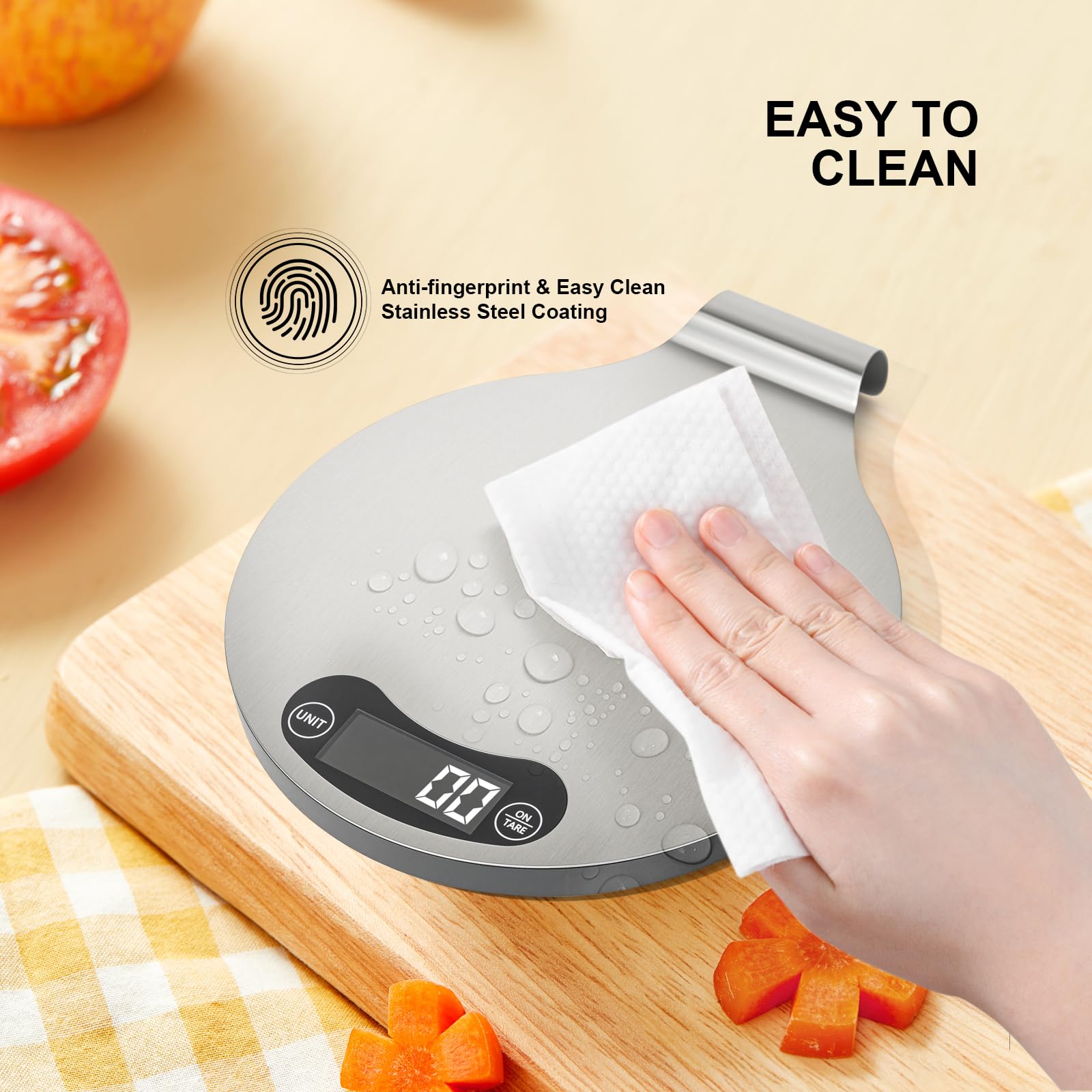 Báscula de precisión para alimentos de 1 g, pantalla LED de alta definición, báscula digital de cocina, acero inoxidable, utilizada para cocinar y hornear