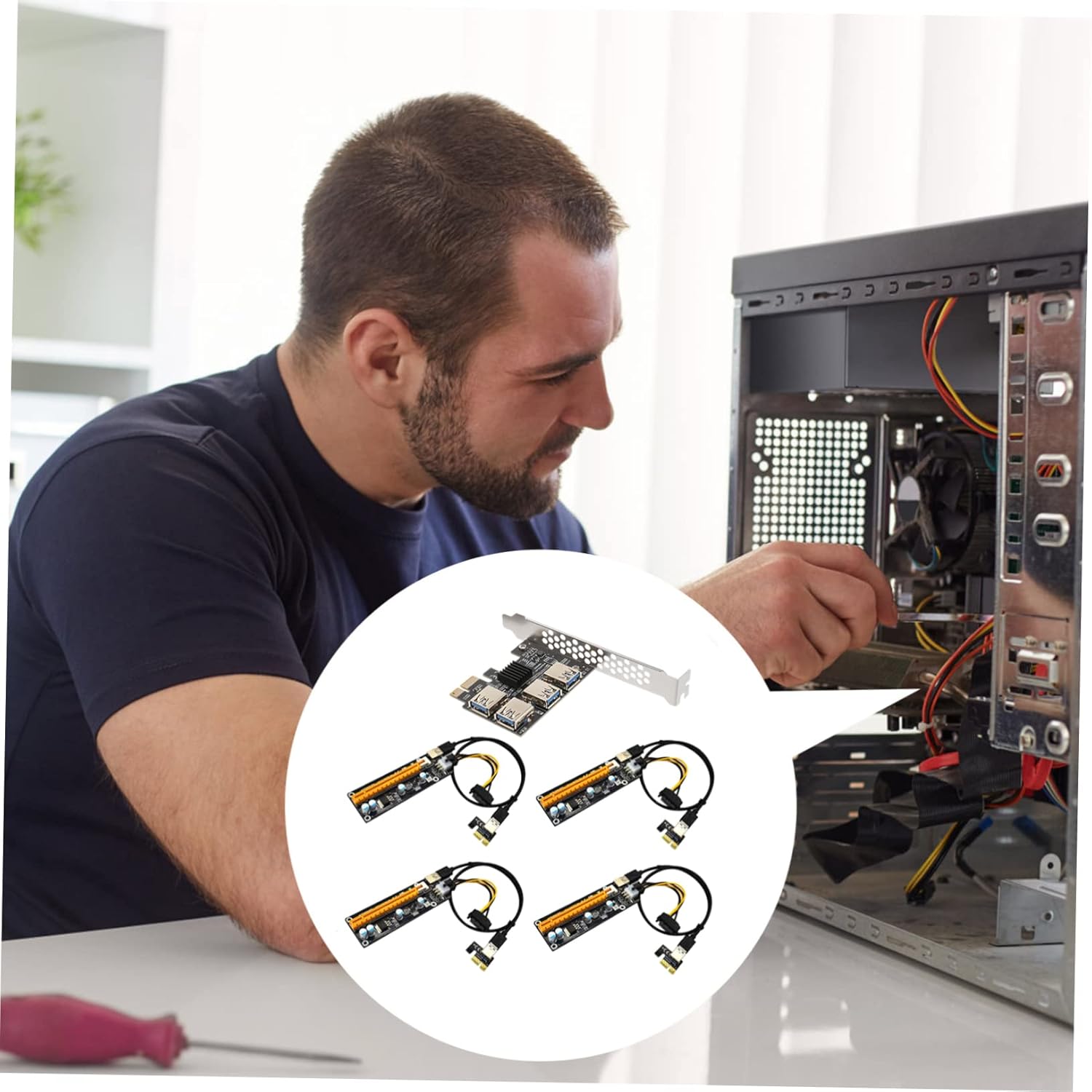 Pci E Extender to USB Port Pci Express Adapter Card with Plated Connectors Superspeed Expansion for Mining and Desktop Practical Multi Port