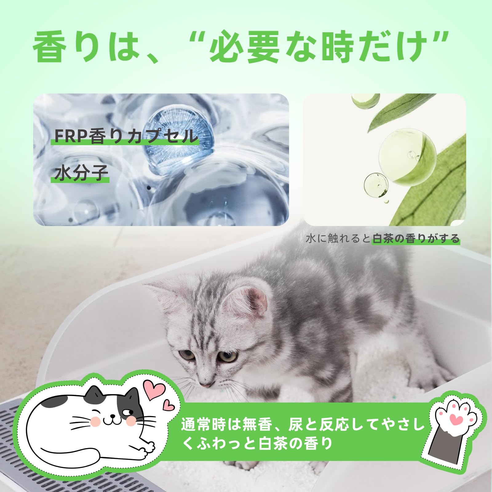 Amazon | Zutto Nyan 天然固まる猫砂 2.3kg×1袋 — キャッサバ由来