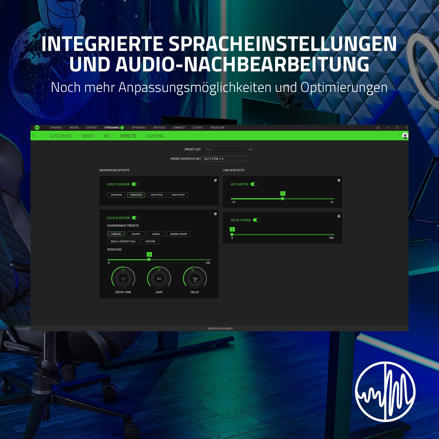 Razer Audio Mixer - USB Audio-Interface mit XLR, 3,5-mm und Optischen Eingang - 4-Kanal-Schnittstelle mit Stumm-Tasten - Plug and Play | Schwarz