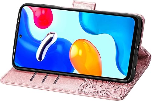 Miniatura 9 de CCSmall Para Xiaomi Redmi Note 11 4G Wallet Case, 3D Butterfly Flower PU Cuero con ranuras para tarjetas de crédito Titular Folio Teléfono Cubierta