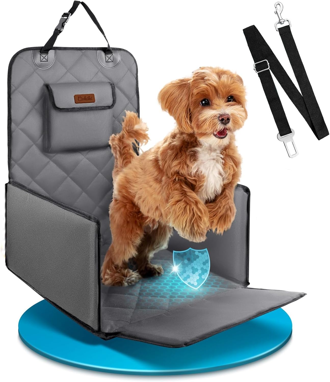 Dog Car Seats for Small Dogs,Detachable Foldable Dog Booster Car Seat Under 28lbs, Pet Cat Car Seat Travel Bed with Adjustable Straps and Storage Pockets (Black)