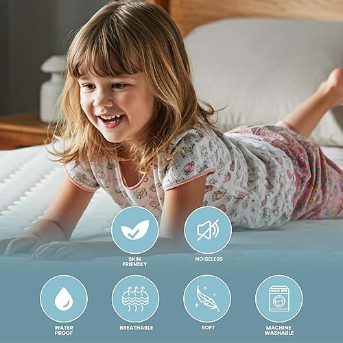 Miniatura 5 de Protector de colchón Queen 100% impermeable y transpirable, funda de cama tamaño Queen, bolsillo profundo de 16 pulgadas, lavable a máquina