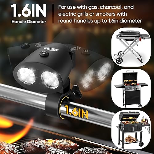 Miniatura 5 de RVZHI Luz de parrilla para barbacoa al aire libre luz LED súper brillante con dos brillo ajustables, material mejorado resistente al calor,
