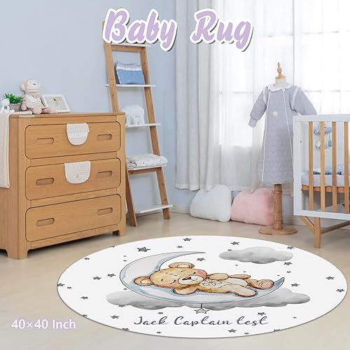 Miniatura 5 de Juego de ropa de cama personalizado para cuna de bebé, 3 piezas, juegos de cuna de bebé con nombre personalizado para niños y niñas, juego de ropa